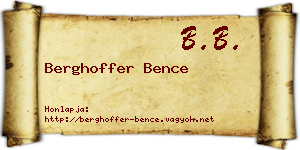 Berghoffer Bence névjegykártya