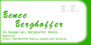 bence berghoffer business card